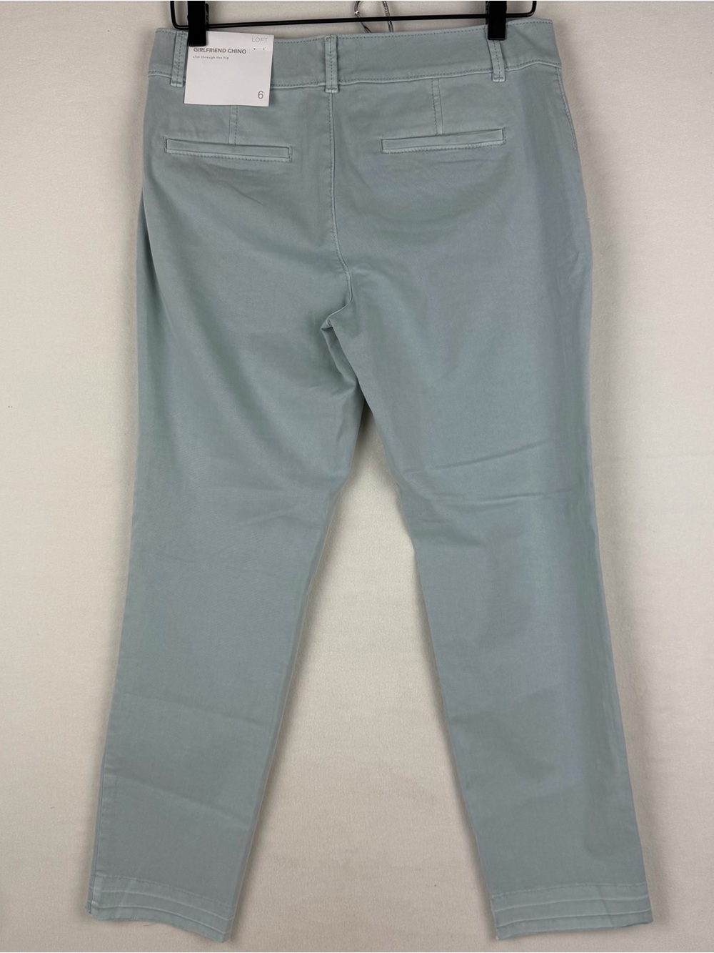 Loft Womens Seafoam Green Flat Front Girlfriend Slim Fit Chino Pants Size 6 NWT - Picture 3 of 12